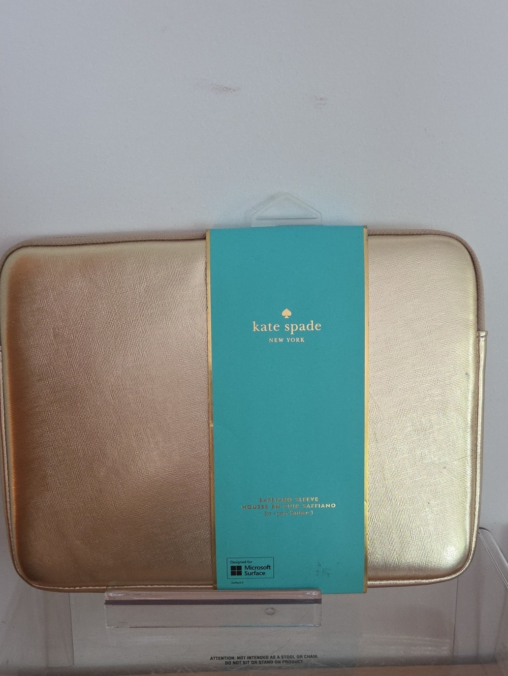 kate spade NWT Metallic Gold Tablet Sleeve For Microsoft Surface 3.